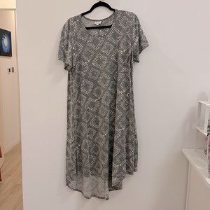 Grey and White LulaRoe Carly Dress